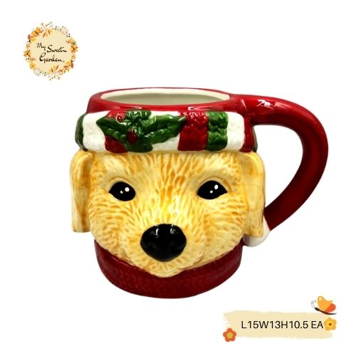 Christmas Dogs Porcelain Cups