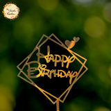 Double Framed Hexagonal Happy Birthday Acrylic Insert