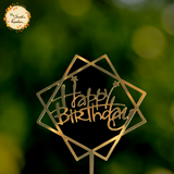Double Framed Hexagonal Happy Birthday Acrylic Insert