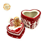 Christmas Gingerbread Man Porcelain Container with Lid