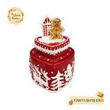 Christmas Gingerbread Man Porcelain Container with Lid
