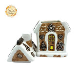 Christmas Gingerbread House Porcelain Container with Lid