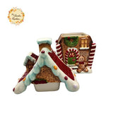 Christmas Gingerbread House Porcelain Container with Lid