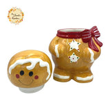 Christmas Gingerbread Man (Full Body) Porcelain Container with Lid