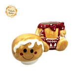 Christmas Gingerbread Man (Full Body) Porcelain Container with Lid