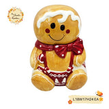 Christmas Gingerbread Man (Full Body) Porcelain Container with Lid