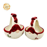 Christmas Gnome Porcelain Containers Baskets