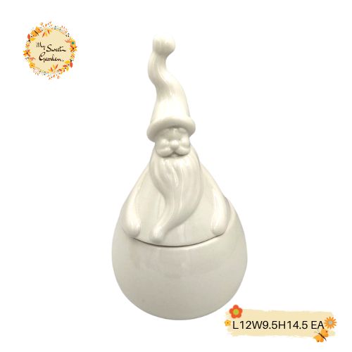 Christmas Gnome (Full Body) Porcelain Container with Lid