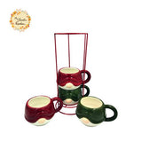 Christmas Gnome Quatro Set Porcelain Cups