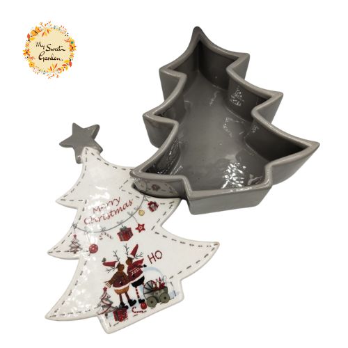 Christmas Tree Porcelain Containers with Lid