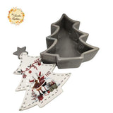 Christmas Tree Porcelain Containers with Lid