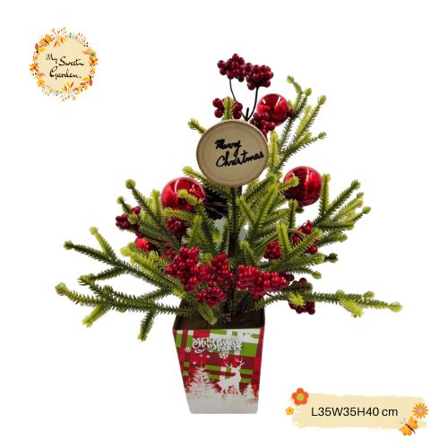 Christmas Plastic Pine Tree Height 35-40cm
