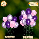 [TRIO] Pink Crepe, White, Confetti Pink Fuscia Helium Latex Balloon