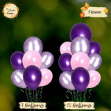 [TRIO] Pink Fuscia, Black, Confetti Pink Fuscia Helium Latex Balloon