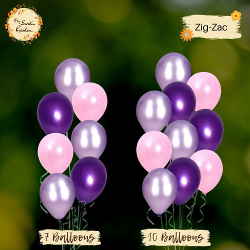 [TRIO] Pink Fuscia, Gold, Confetti Gold Helium Latex Balloon