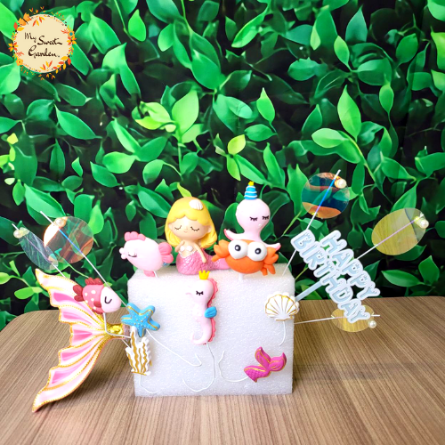 Mermaid Sea Creatures Ocean Themed Set A Topper