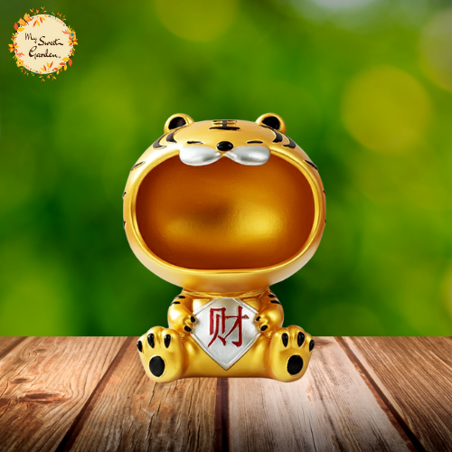Tiger with Open Mouth as Storage Box Statue Decoration