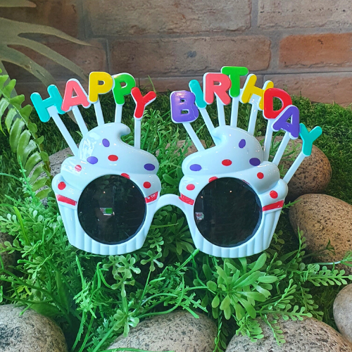 Happy Birthday Glasses Cupcake Theme