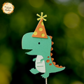 Dinosaur with Birthday Hat Paper Insert