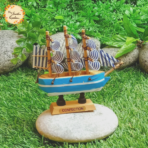 Pirate Ship Wooden Figurine