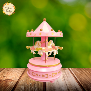 Pink Carousel Figurine Clay Topper