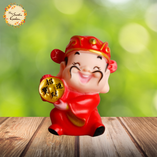Cai Sheng Ye with Gold Coin Plastic Figurine