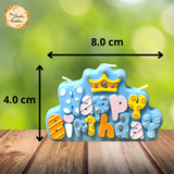 Happy Birthday with Crowns or Balloons Lettered Candle
