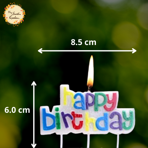 Happy Birthday with Crowns or Balloons Lettered Candle