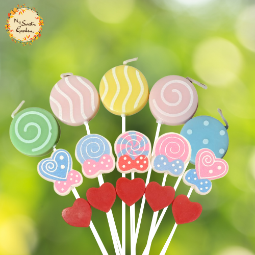 Hearts and Lollipops Themed Candle