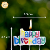 Happy Birthday with Crowns or Balloons Lettered Candle