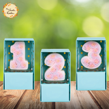 Pink Rose Numbered Candle