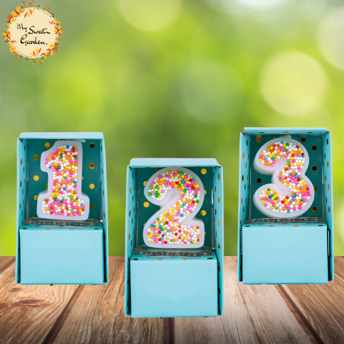 Sprinkled Numbered Candle