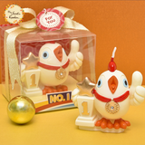 Rooster with a Trophy Themed Candle