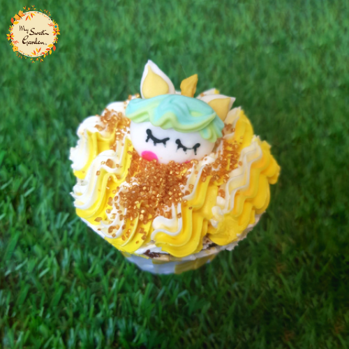 Unicorn Head with Sprinkled Swirls Artistic Cupcake A