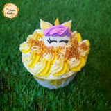 Unicorn Head with Sprinkled Swirls Artistic Cupcake A