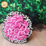 21/33/52/99pcs Red and Pink Soap Rose and Baby Breath Bouquet