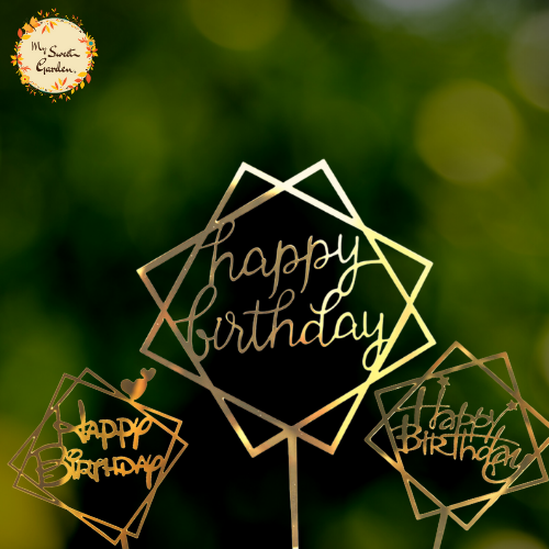 Double Framed Hexagonal Happy Birthday Acrylic Insert
