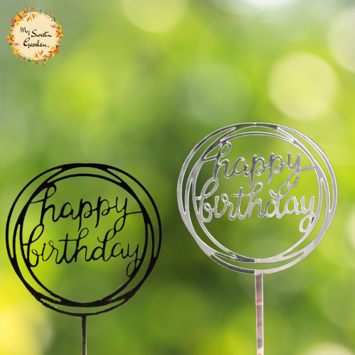 Circle (Multiple) Happy Birthday Acrylic Insert