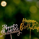 Cursive Happy Birthday with Heart Acrylic Insert