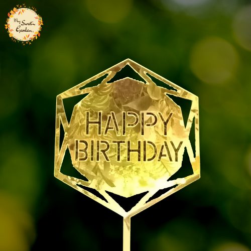 Futuristic Hexagonal Happy Birthday Acrylic Insert