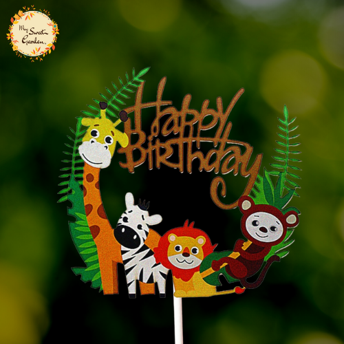 Animal Theme Happy Birthday Paper Insert