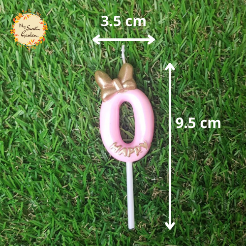 Ribbon Pink Happy Birthday Numbered Candle