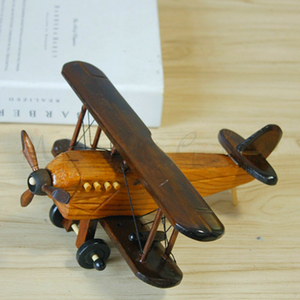 Wooden Airplane Clay Figurine