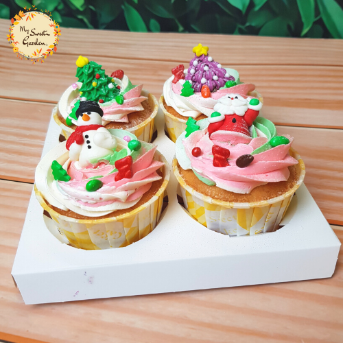 Assorted Christmas Themed Artistic Cupcake A