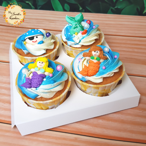 Assorted Nautical Themed Artistic Cupcake B