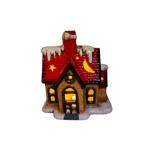 Christmas Light House LED Porcelain Decorations