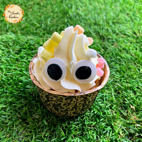 Marshmallow Eyed Monster Artistic Cupcake