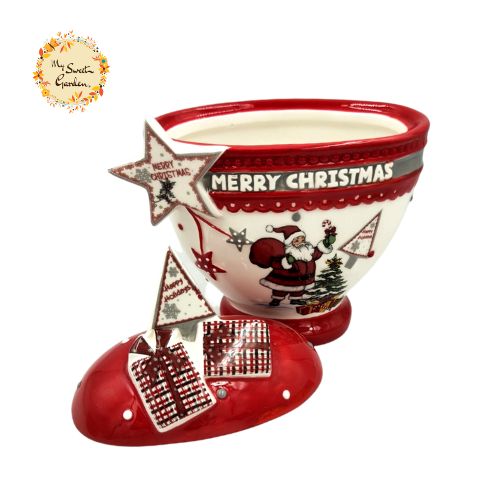 Merry Christmas Santa Porcelain Containers with Lid