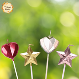 Metallic Hearts and Stars Themed Candle