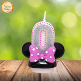 Mouse Ears with Ribbon Numbered Candle